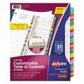 Avery Dennison DIVIDER, PAPER, 31/ST, AST 11846